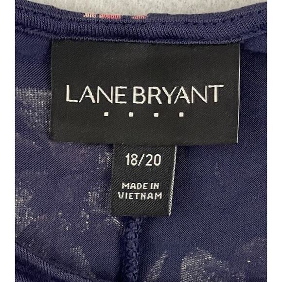 Lane Bryant Dress Size 18/20 Floral Cold Shoulder Handkerchief Asymmetric Hem - Picture 2 of 9